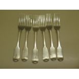 A set of fiddle pattern dessert forks, London 1829, 1830 and 1831 approx 8.5 troy oz