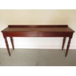 A new Victorian style mahogany serving / hall table on turned legs, made by a local craftsman to a