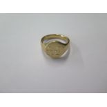 A 9ct yellow gold signet ring, size U, approx 10 grams