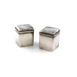 A pair of late-Victorian silver spice boxes, by Wright and Davies, London 1882, rounded