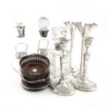 A mixed lot of silver items, various dates and makers, comprising: a pair of late-Victorian silver