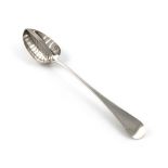 A George III West country silver Old English pattern straining spoon, by William Welch, Exeter 1809,