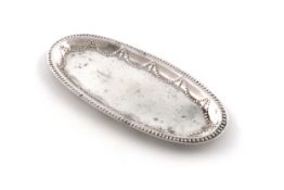 A George III Irish silver spoon tray, by Matthew West, Dublin circa 1780, oval form, with beaded
