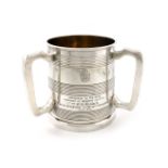 A Victorian electroplated regimental cup (tyg), The Highland Light Infantry, (Militia), by Elkington