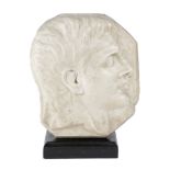 AN ITALIAN MARBLE GRAND TOUR PORTRAIT RELIEF BUST POSSIBLY OF NAPOLEON, EARLY 19TH CENTURY with a