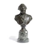 A FRENCH BRONZE BUST OF LOUIS XVI AFTER JEAN ANTOINE HOUDON (FRENCH 1741-1828) signed 'Houdon' and
