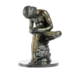 AN ITALIAN PATINATED BRONZE GRAND TOUR FIGURE OF SPINARIO AFTER THE ANTIQUE, CAST BY SOMMER OF