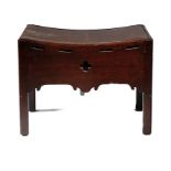 A GEORGE II MAHOGANY METAMORPHIC LIBRARY STOOL C.1755 with pierced lozenge and quatrefoil