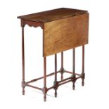 A GEORGE III MAHOGANY SPIDER LEG TABLE C.1770-80 with a single drop-leaf top, on ring turned