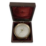A VICTORIAN BRASS ANEROID BAROMETER BY STANLEY, MID-19TH CENTURY the silvered dial signed '