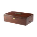 A GEORGE II MAHOGANY BOX C.1740 the interior originally with divisions, above a base drawer 12.4cm