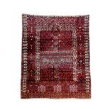 A TURKMEN ENSI TURKMENISTAN, LATE 19TH / EARLY 20TH CENTURY together with another Turkmen rug and