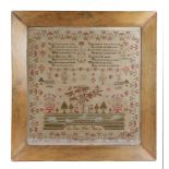 A LARGE NEEDLEWORK SAMPLER BY ANN TAYLOR, FIRST HALF 19TH CENTURY worked with coloured silks on a