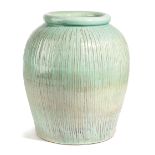 A GREEN GLAZED VASE 41.5cm high