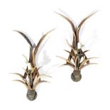 A PAIR OF ANTLER WALL LIGHTS 20TH CENTURY each with a single sconce (2) 69.8cm high, 44.6cm wide