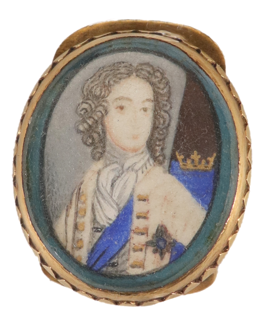 English School c.1700 Portrait miniature of a gentleman, traditionally identified as Charles II