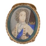 English School c.1700 Portrait miniature of a gentleman, traditionally identified as Charles II