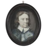 After Samuel Cooper Portrait miniature of Oliver Cromwell (1599-1658), Lord Protector, wearing