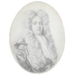 Thomas Forster (c.1677-1712) Portrait miniature of a gentleman, half-length, in a long-flowing wig