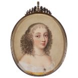 Circle of David des Granges (1611-c.1672) Portrait miniature of a lady