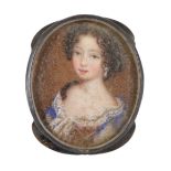 Attributed to Susan Penelope Rosse (1652–1700) Portrait miniature of a lady wearing a blue dress