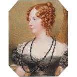 λFollower of William Egley Portrait miniature of the Hon. Mrs William Scott (née Baillie-