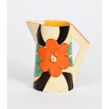 'Floreat' a Clarice Cliff Conical jug, shape no.48, painted in colours printed factory marks, 11.