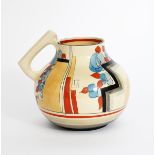 'Newport' a Clarice Cliff Bizarre single-handled vase, shape no.634, painted in colours printed