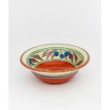 'Cherry' a Clarice Cliff Bizarre bowl, painted in colours printed factory mark, 21.5cm. diam.