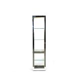 A Design Institute of America polished chrome and brass display cabinet, rectangular section, with