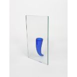 Petite Etrangete Contre Un Mur a Daum vase designed by Philippe Starck, clear rectangular glass with