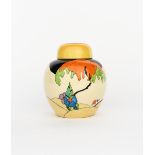 'Woodland' a Clarice ginger-jar and cover, shape no.132, printed and painted in colours printed