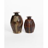 ‡ John Jelfs (born 1946) a cut-sided stoneware bottle vase, with flaring rim, covered to the foot