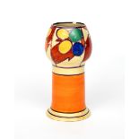 'Pebbles' a Clarice Cliff Fantasque vase, shape no.268, painted in colours between thin purple and a