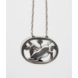 A Georg Jensen silver pendant necklace designed by Arno Malinowski, model no.95, pierced and cast in