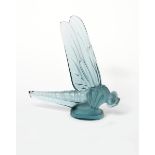 'Libellule' no. 1145 a modern Lalique blue clear and frosted glass paperweight, originally