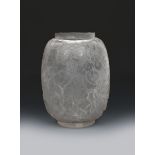 'Monnaie du Pape' no. 897 a Lalique clear and frosted glass vase designed by Rene Lalique, cast in