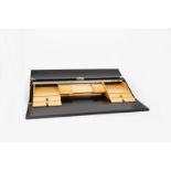 A walnut and sycamore secretaire de voyage Carpet table top desk unit designed by Jaime Tresserra,