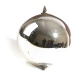 A SILVERED MERCURY GLASS WITCH BALL LATE 19TH CENTURY 26.5cm diameter