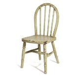 A VICTORIAN PAINTED CHILD'S WINDSOR CHAIR POSSIBLY WEST COUNTRY, MID-19TH CENTURY with a stick