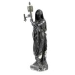 A REGENCY BRONZED PLASTER FIGURAL TORCHERE IN THE MANNER OF HUMPHREY HOPPER, EARLY 19TH CENTURY in