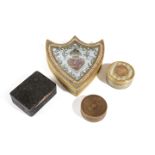 Î» FOUR FRENCH BOXES 18TH CENTURY AND LATER comprising: a Louis XVI card heart shape confectionery