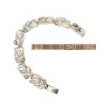 A silver Arts & Crafts foliate bracelet by Bernard Instone, signed BI and Birmingham hallmarks for