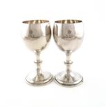 A matched pair of Indian Regimental silver goblets, 3rd Battalion, 19th Hyderabad Regiment. by