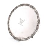 A George III silver salver, by Richard Rugg, London 1777, circular form, with ribbon tied drapes,