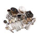 λA mixed lot of silver items, various dates and makers, comprising: an Edwardian silver and