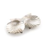 A pair of George III silver butter shells, by S. Herbert and Co., London 1753, plain shell form, the