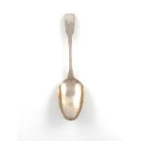 A George III Irish Regimental silver small Fiddle pattern tablespoon, Louth Militia, by Michael