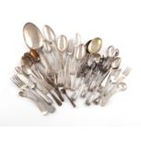 A collection of continental silver flatware, various countries including an 18th century French
