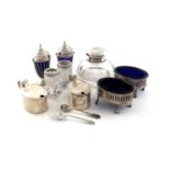 A mixed lot of silver items, various dates and makers, comprising: a Victorian silver-mounted